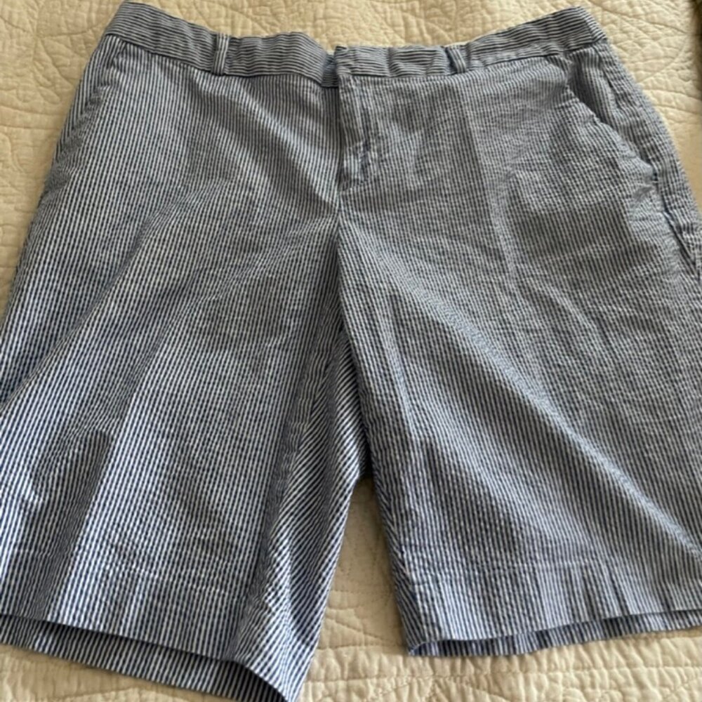Banana Republic Seersucker Bermuda Shorts Size 8